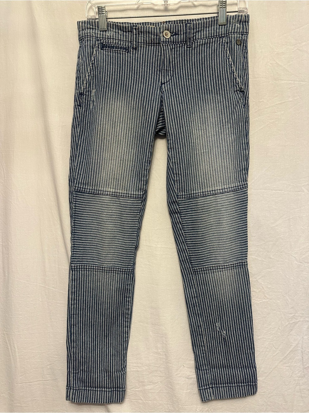 Anthropologie Pilcro & The Letterpress Striped Moto Skinny Pants 24P Low Rise